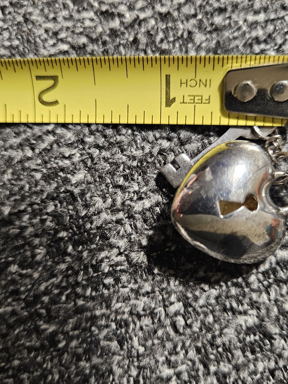 Vintage 925 Sterling Silver Heart Lock and Key Pendant Necklace Italy FAS - Picture 9 of 10